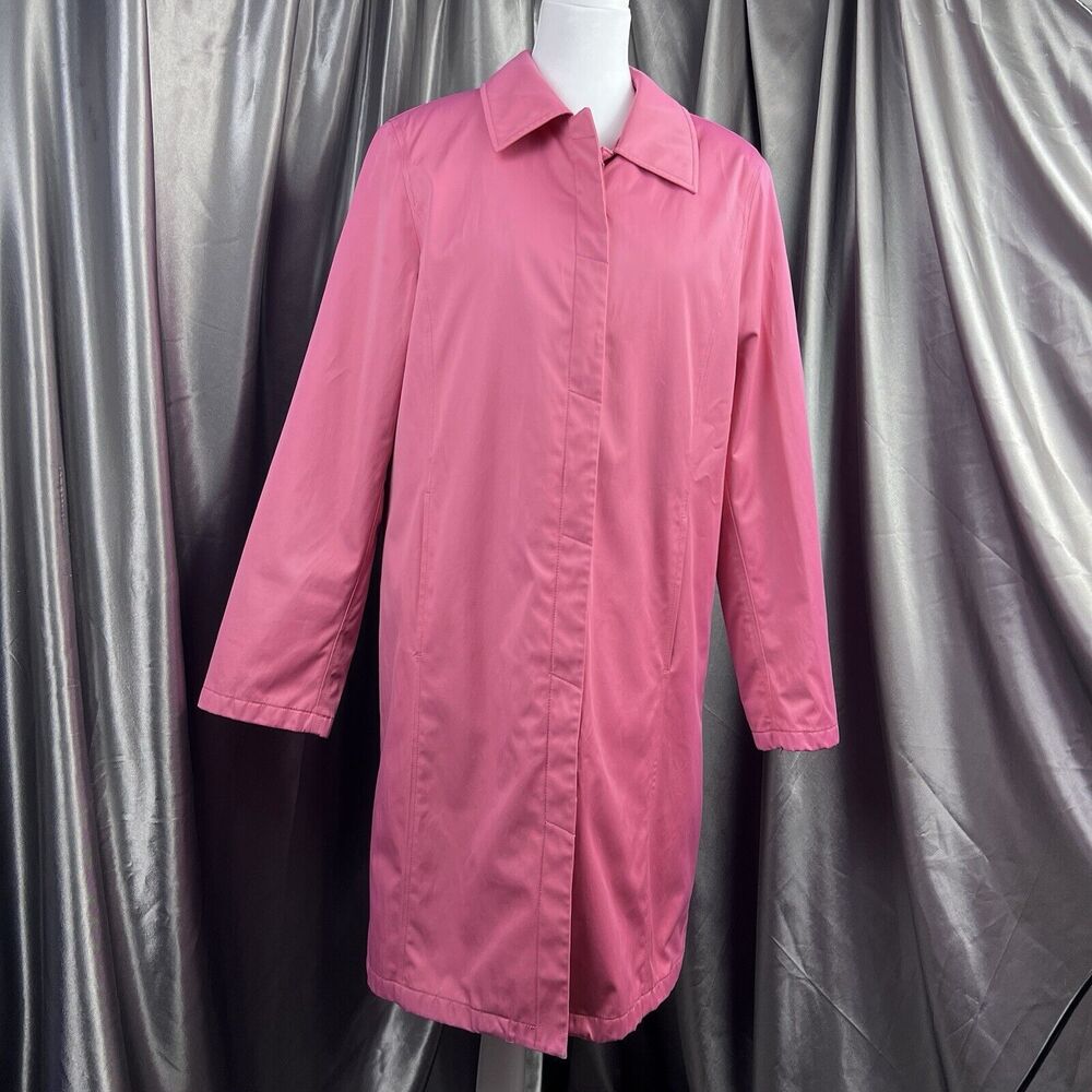 Y2K Worthington Women’s Trench Coat Long Pink Size M Fleece Removeable Lining